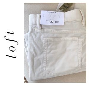 💖 NWT Loft Winter White Corduroy Skinny Pants 8P